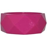 1.25 Wide Diamond Patterned Acrylic Bangle In Magenta