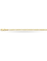 14K Yellow Gold Figaro Chain Ladies Anklet (10 Inches)