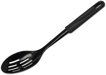 Black Nylon Slotted Cooking Spoon 11 1/2"