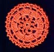 Neon Coral Floral Crocheted Hair Bun Cover- MEDIUM