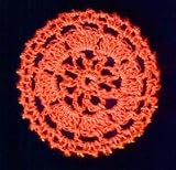 Neon Coral Floral Crocheted Hair Bun Cover- MEDIUM