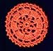 Neon Coral Floral Crocheted Hair Bun Cover- LARGE