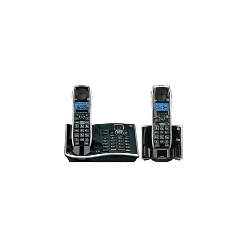 ^GE Dect 6.0 Digital Dual Keypad 2Handset Black Cordless Phone with