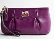 Coach Madison Plum Purple Red Leather Large Clutch Wristlet Purse (brass) 43225