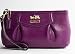 Coach Madison Plum Purple Red Leather Large Clutch Wristlet Purse (brass) 43225