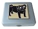 pug28  - Black Pug Mirror Pill Box