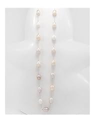 Mixed Colors Japanese silk cord Fresh Water Pearl Necklace In Zinc