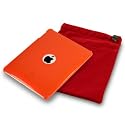 APPLE IPAD 3 PC EXECUTIVE ACCESSORY PACK - ORANGE TRANSPARENT BACK  COVER CASE, SCREEN PROTECTOR, RED POUCH PART OF THE QUBITS ACCESSORIES  RANGE