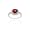 Sterling Silver Garnet & Diamond Accent Square Ring