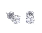 Spectacular! 14k White-gold Pair 6.00mm each (1.5 CT TW) Round Moissanite Stud Earings by Vicky K Designs