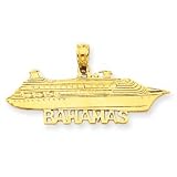 14k Bahamas Cruise Ship Pendant - Measures 16.2x32.9mm