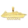14k Bahamas Cruise Ship Pendant - Measures 16.2x32.9mm - JewelryWeb