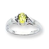 14k White Gold .02ct Diamond & Peridot BirthStone Ring
