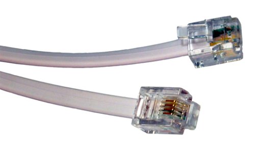 Childrens Toyshop  Computer : Max Value ADSL Cable, RJ11 Plug to Plug, 5 Mtrs, White