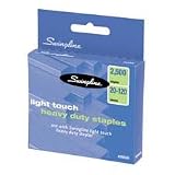 Swingline Products - Easy Touch Desk Staples, 2500/BX, Silver - Sold as 1 BX - Heavy-Duty Easy Touch Desk Staples are designed for use with Swingline's Light Touch Heavy-Duty Staplers. Staples feature a 1/2 crown width, a 5/8 leg length and 100 staples per strip. Premium quality increases productivity and reduces jamming. Stronger, thinner wire provides streamlined look for presentations and important documents. Chisel points for easy penetration. Each staple fastens 20 to 120 sheets.