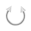 Stainless Steel Horseshoe with Spike 14g, 12mm - Sold as Pair