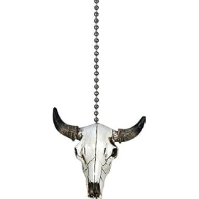 LONGHORN steer SKULL CEILING Fan PULL BULL western NEW