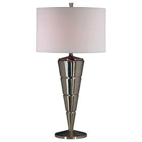 Kenroy Home 2440 Accolade One-Light Table Lamp, Brush Steel with Off-White Drum Shade by Kenroy Home