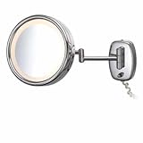 Kimball & Young 903ABN Single Sided Wall Plug-In Mirror with Brushed Nickel Frame, 7.75-Inch