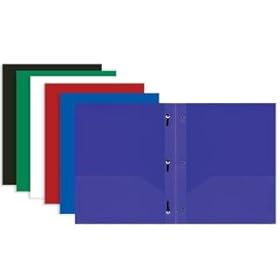 BAZIC Solid Color 2-Pockets Poly Portfolio w/ 3 Pr Case Pack 48