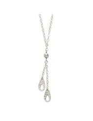 Genuine .925 Sterling Silver Polished & Textured Heart Drop Necklace. 100% Satisfaction Guaranteed.