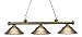 Z-Lite 100703AB-SAB 56-Inch 3-Light Billiard / Island Fixture with Metal Step Shades