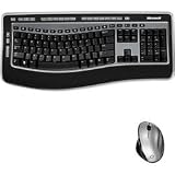 Microsoft Wireless Laser Desktop 6000 V3 - Keyboard - wireless - RF - ergonomic - mouse - USB wireless receiver - black, silver - English