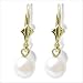 14K yellow gold White dangle Freshwater cultured pearl earrings