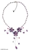 Amethyst choker, 'Floral Cascade' 4.3 W 3.5 L