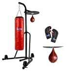 CARL LEWIS BOXING STAND WITH BAG, GLOVES AND SPEEDBALL