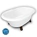 American Bath Factory B1-3720-WW-DM7-M2-45-OB-C1-CD Duchess Double Ended Clawfoot Bathtub in White,