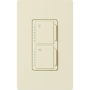 Lutron MA-LFQM-AL 300 Watt Maestro Multi-Location Fan and Light Control Almond