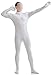 Ensnovo Mens Mock Neck Full Body Unitard Spandex Zentai Suits Costumes White M