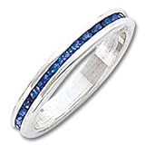 Sterling Silver 2.75mm Blue Eternity Band