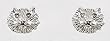 Cute Cat Stud Earrings in Sterling Silver, #2522