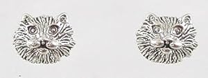 Cute Three Dimensional Cat Stud Earrings in Sterling Silver, #2522
