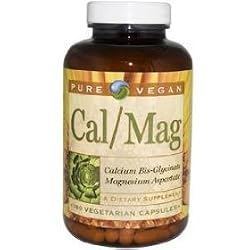 Pure Vegan Cal/Mag Calcium Bis-Glycinate With Magnesium - 120 Veg Cap