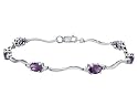 Created Alexandrite Bracelet with Diamond 3.73 Carat (ctw) in 10K White Gold