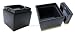 Tandem Set of 2 Black - Tray Ottoman Cube Storage