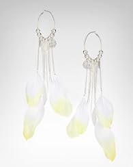 Hoop Bead & Feather Earring