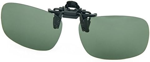 Polarized Clip-on Flip-up Plastic Sunglasses Driving Traveling Enhancing Driving Glasses Polycarbonate (Green-Daytime)