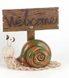 612327 Resin Snail Welcome Sign 9in