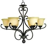 6 Lt. Monticello Chandelier with Antique Wrought Iron finish