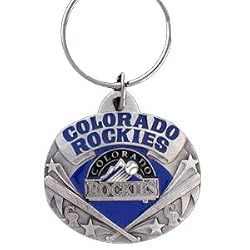 Colorado Rockies Oval Pewter Keychain