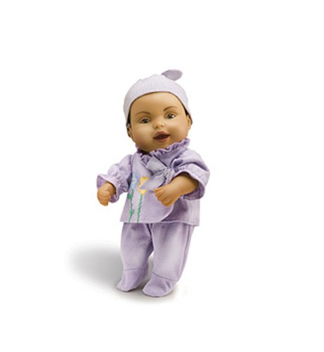 Childrens Toyshop  Toys : Wild Planet Water Babies 13" Hispanic Infant Lavender Flower Wrap-Around Ruffled Top and Bottoms