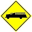FIRE TRUCK CROSSING ZONE new street sign