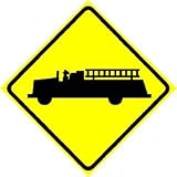 FIRE TRUCK CROSSING ZONE new street sign