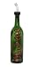 ArtisanStreet's Green Glass Oil Bottle. Hand Painted with Italian Vegetable Design. Features Open & Close Spout. Made to Order, Signed by Artisan.