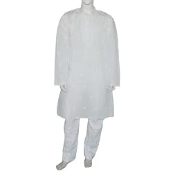 Mens Casual Clothing Embroidered Kurta Pajama Long Sleeve Cotton Chest :38 (chgkp124)