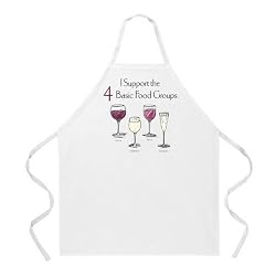 Attitude Apron Wine Food Groups Apron, Natural, One Size Fits Most